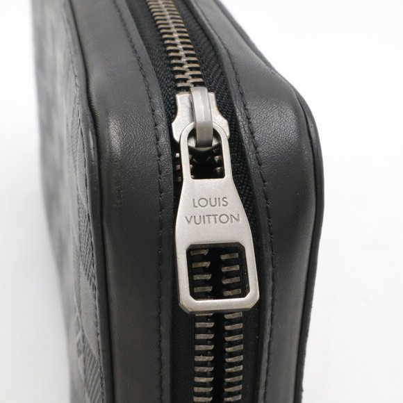 LOUIS VUITTON Damier Infini Zippy XL Second Bag Clutch Leather Onyx Black Men... - Picture 5 of 9